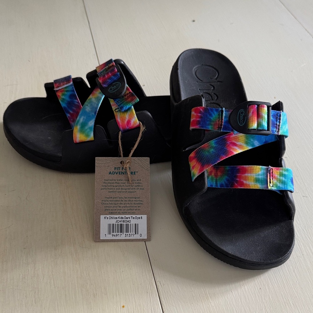 Chaco Chillos Slides with Tie-Dye Straps